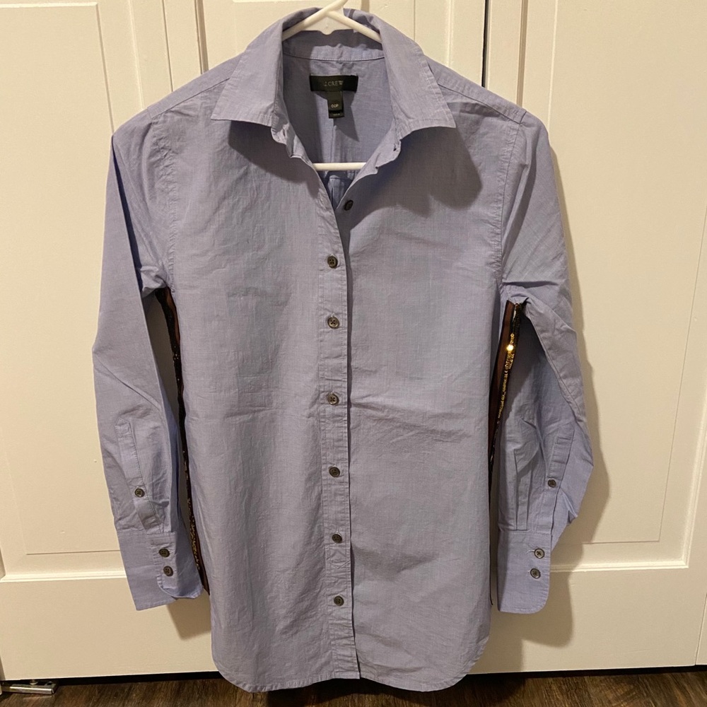 J. Crew Sequin Side Stripe Button Down - image 1